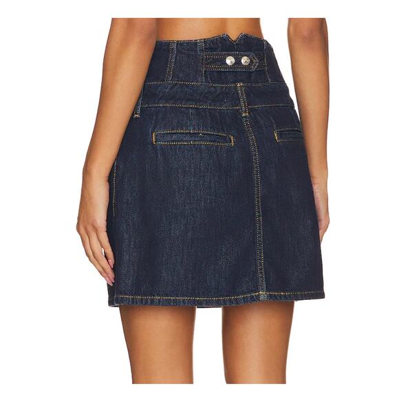 RE/DONE Corset Denim Mini Skirt Indigo SIZE 27 Jean Western Designer $285 NEW - Picture 1 of 12
